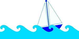 a_blue_boat_with_white_sails_ ...
