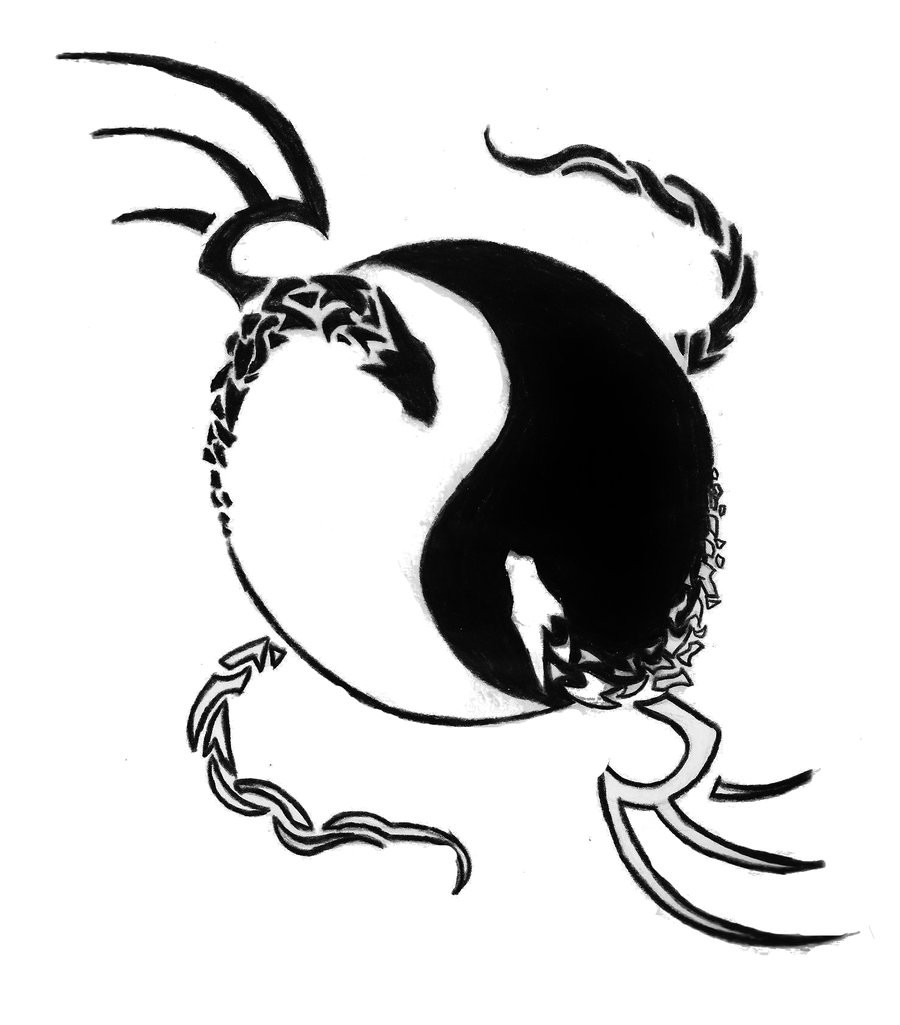 Yin Yang Tribal Dragon