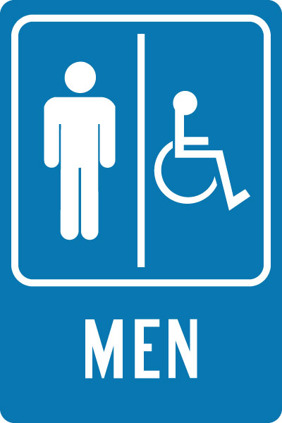 Directional Sign - Men with Symbol/Handicap Accessible Symbol ...