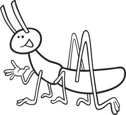 Animals For > Grasshopper Clipart Black And White