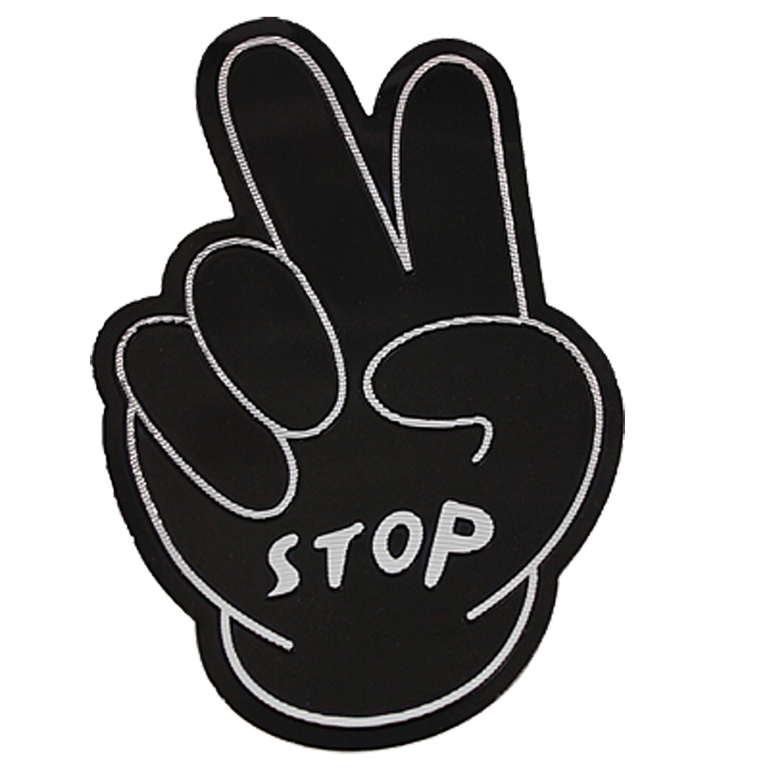 stop sign hand black and white