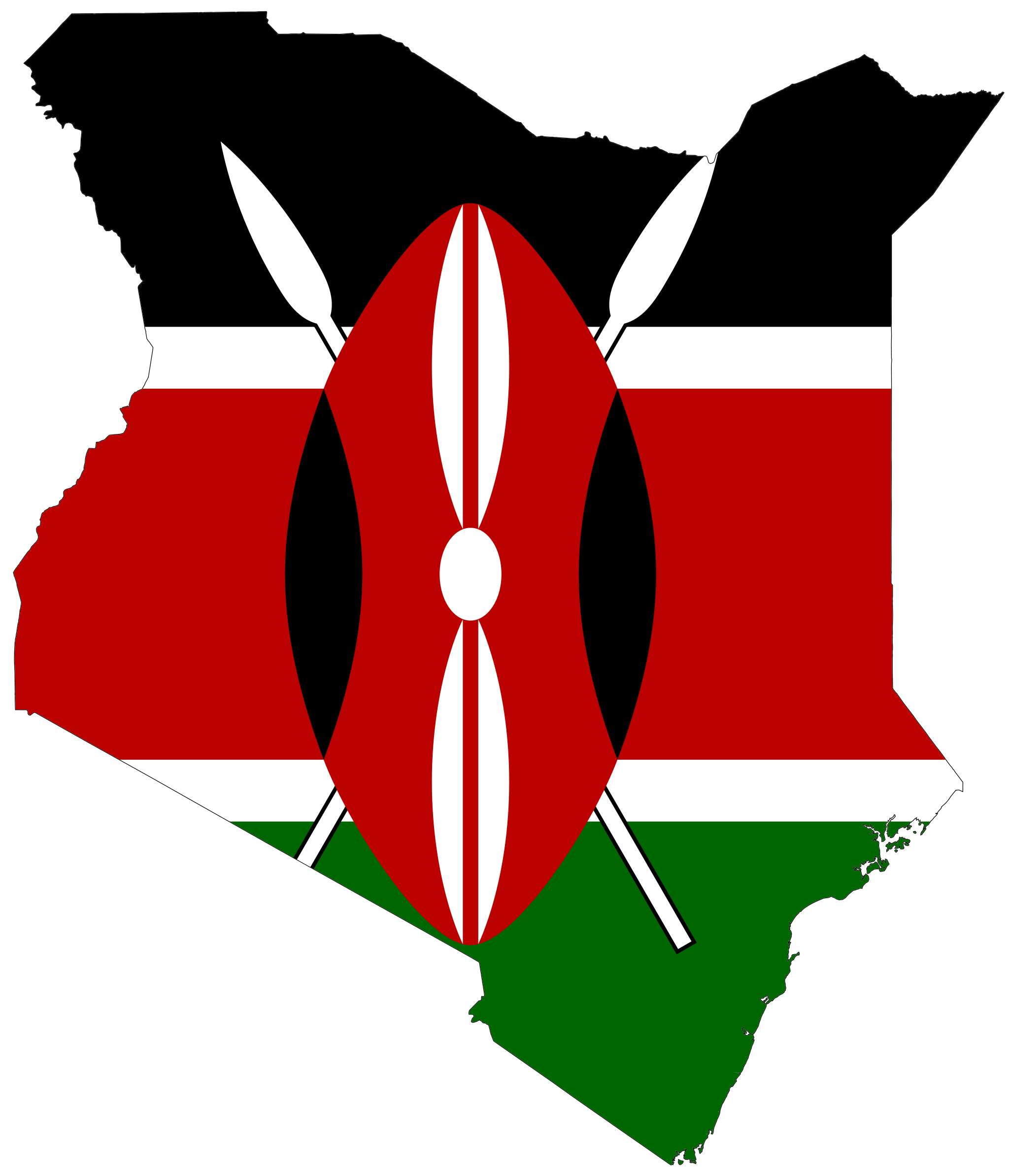 Kenya country map clipart png