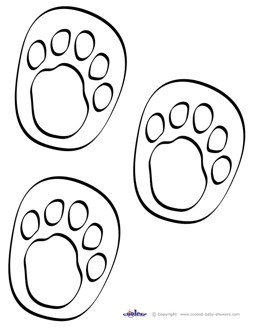 B&W Printable Winnie The Pooh Footprints - Coolest Free Printables