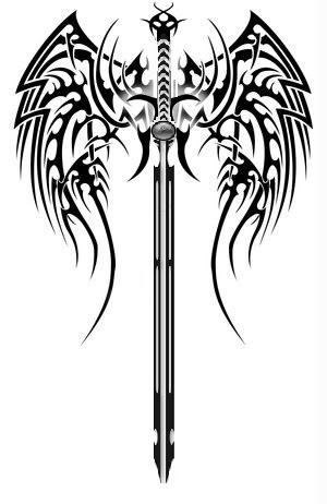 Tribal Sword Tattoo - ClipArt Best