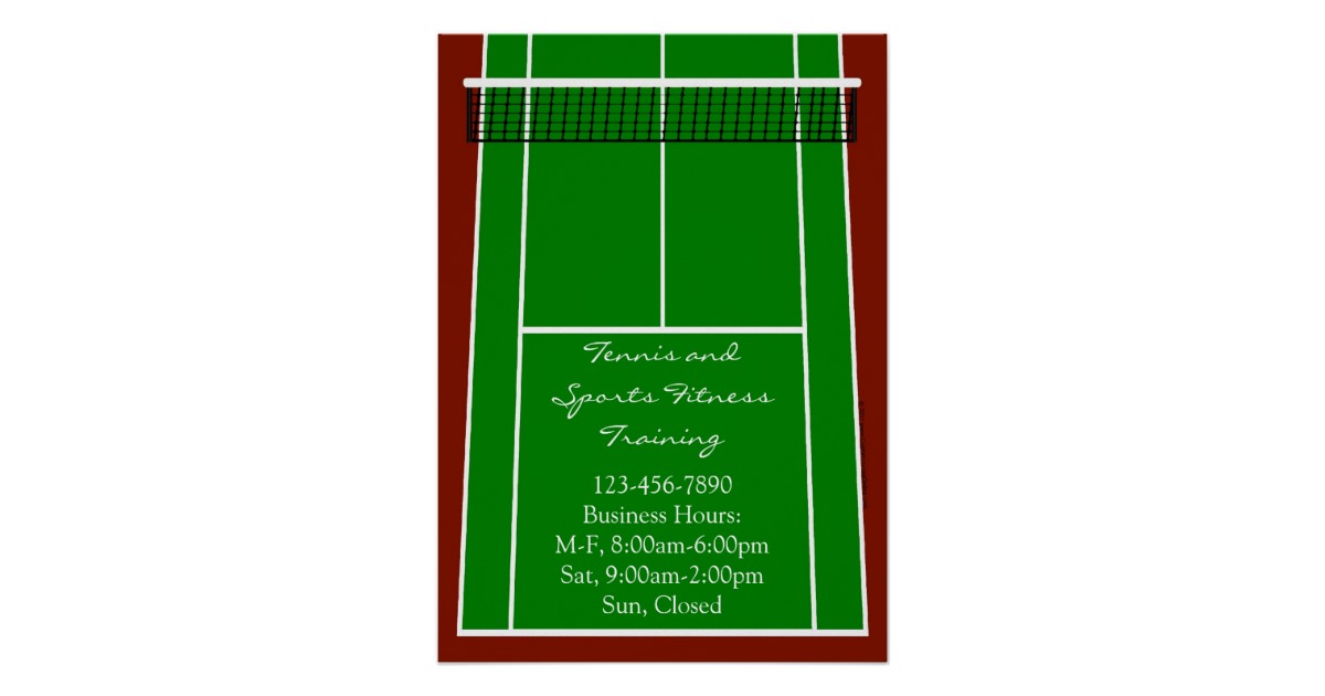 Tennis Court Layout Graphic Poster | Zazzle