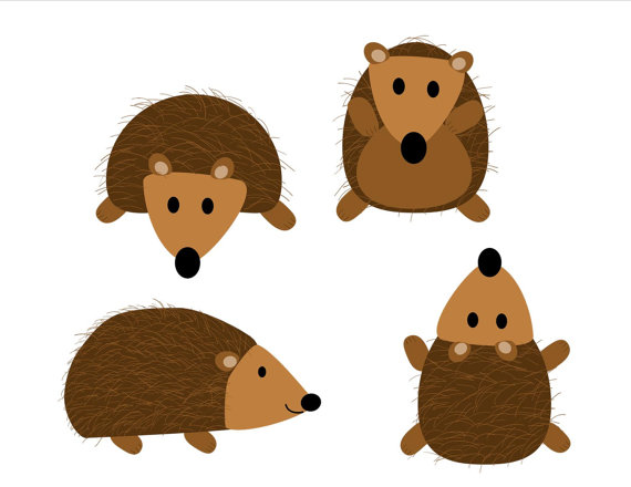 Cute hedgehog clipart black and white