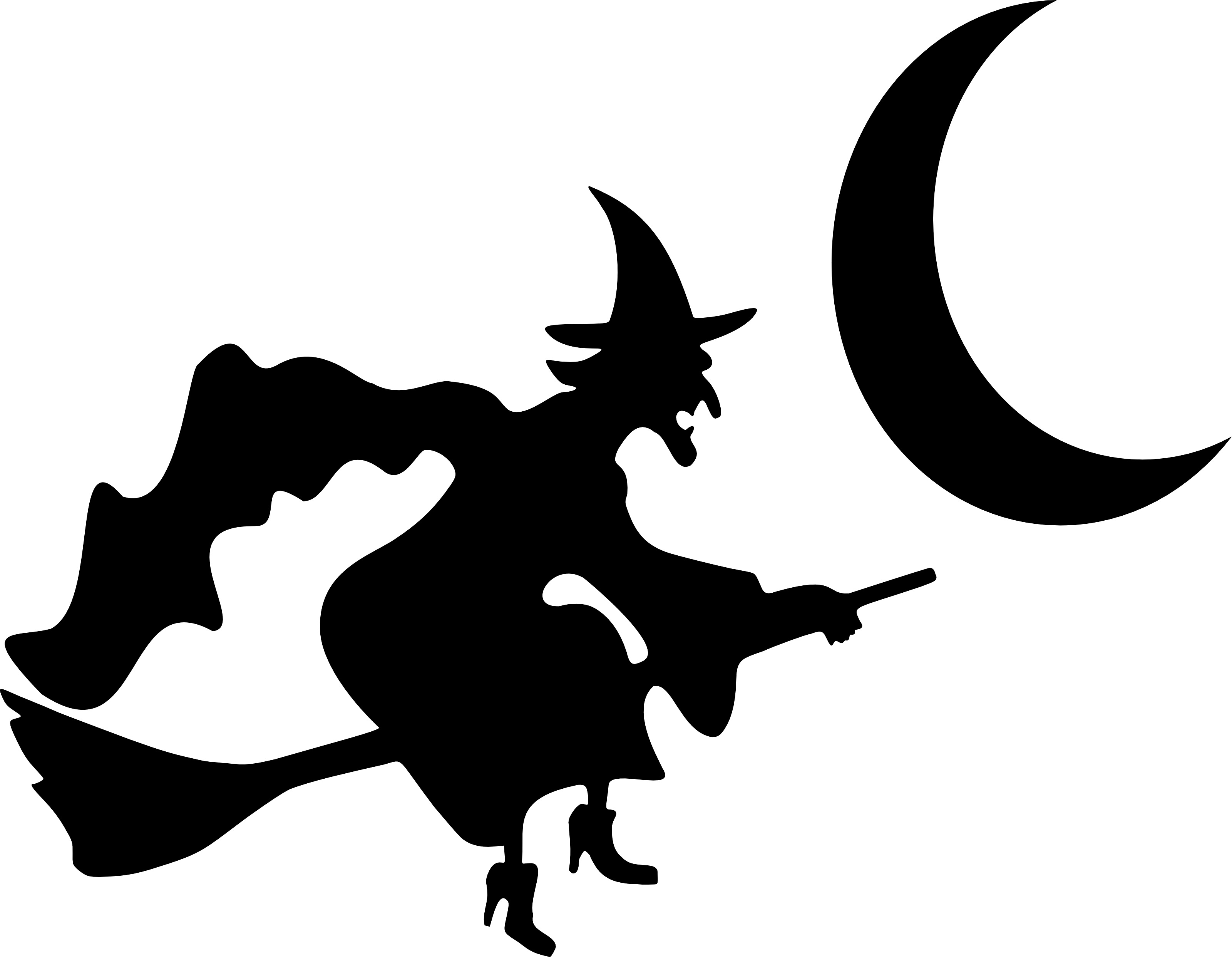 Furniture : Stunning Witch Flying Crescent Moon Silhouette ...
