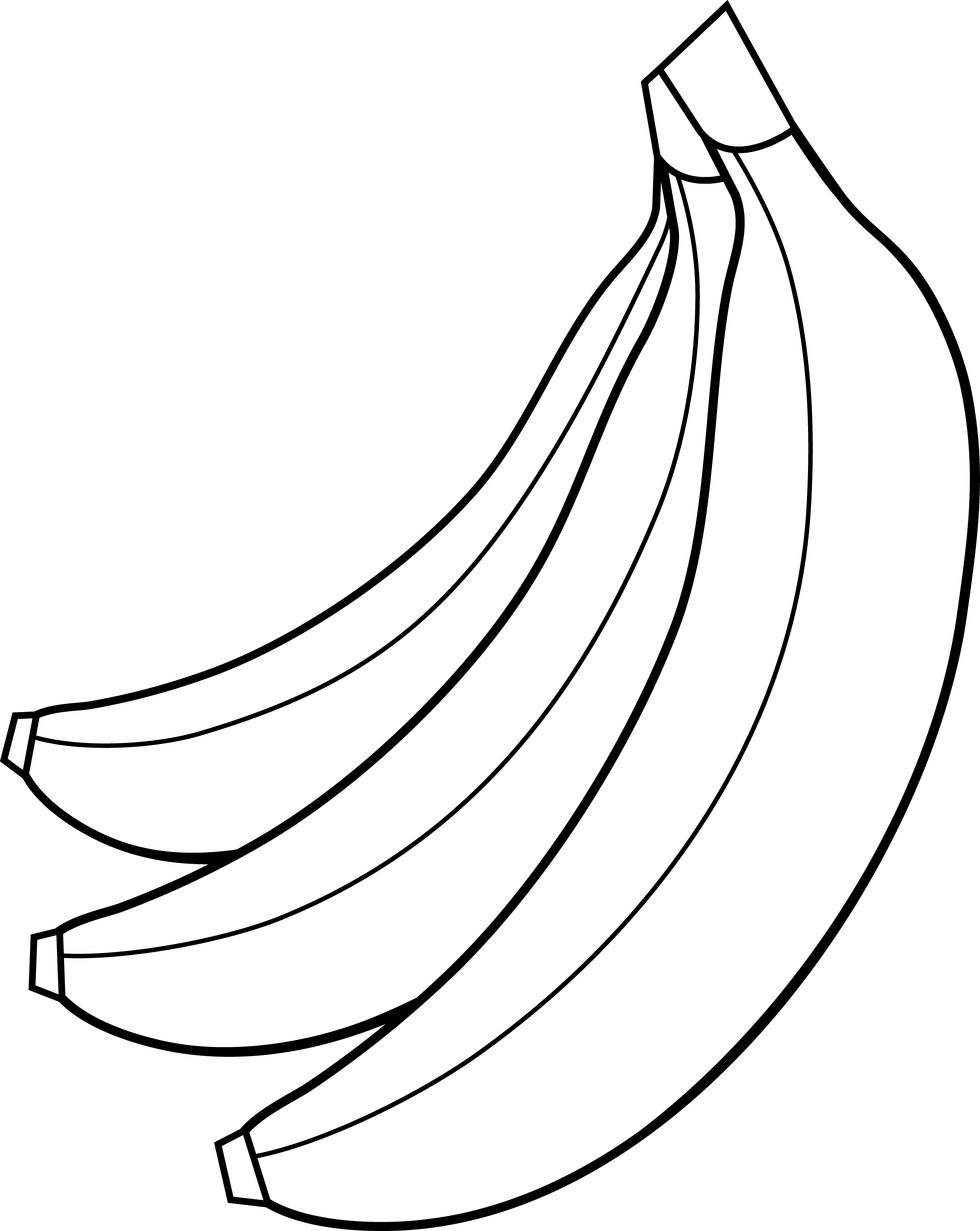 Free banana clipart black and white