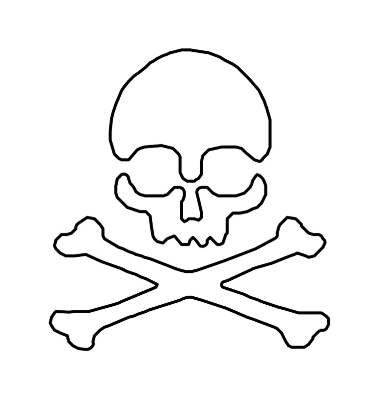 Skull And Crossbones Stencil Tattoo
