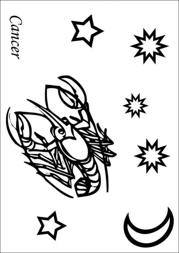 SIGNS of the ZODIAC coloring pages - Cancer