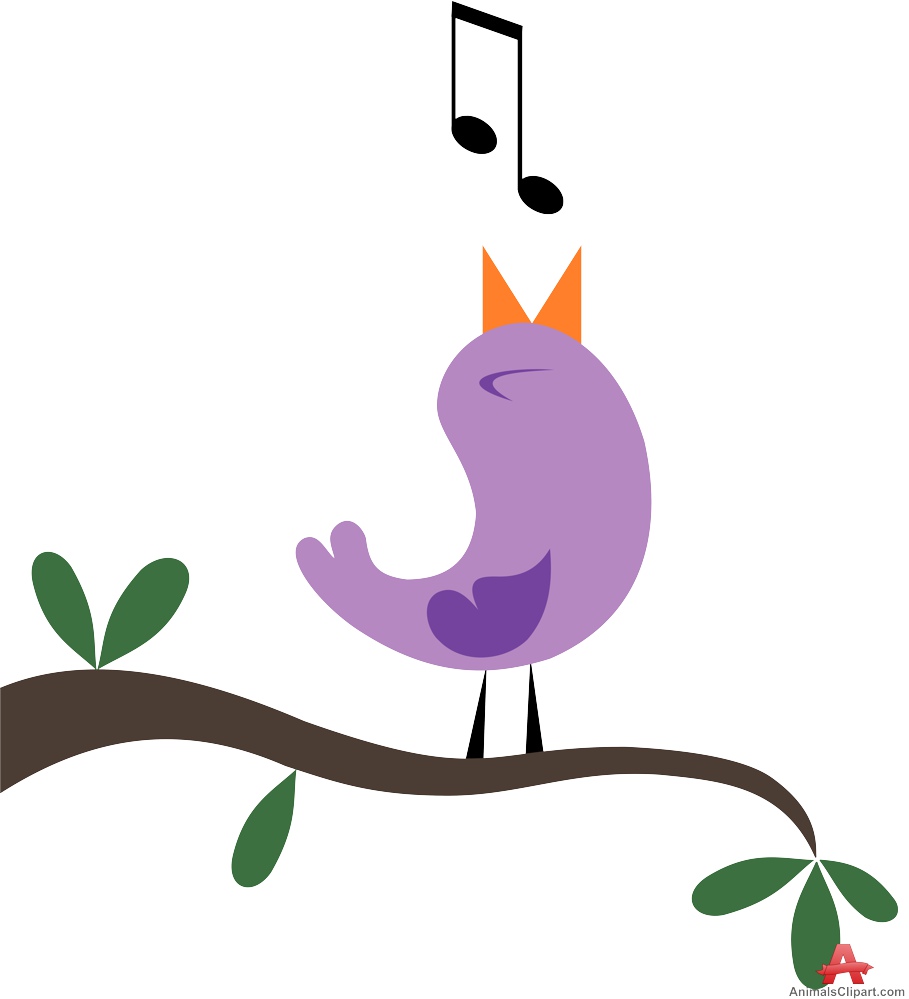 Bird Tweeting on Tree | Free Clipart Design Download