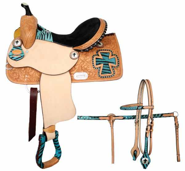 Colorful Cross Barrel Saddle - Pink, Teal or Black/White Zebra ...