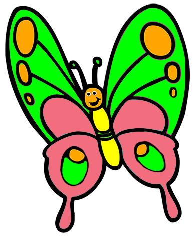 Cute butterfly flying clipart