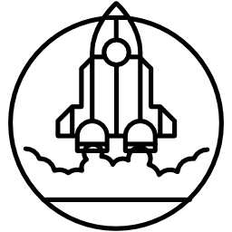 Rocket ship outline in launching position vector icon | Free ...