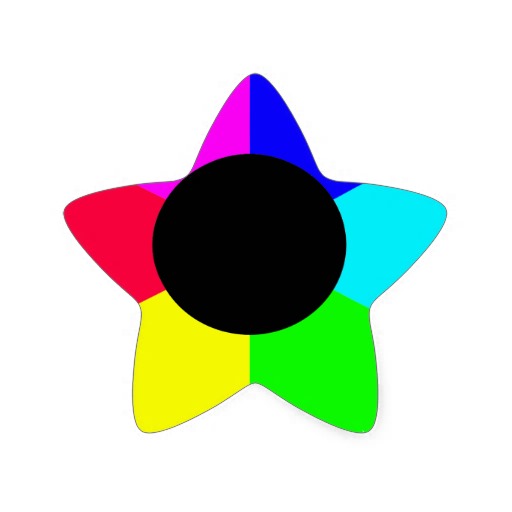 A Seven Colors Clipart Flower Star Stickers from Zazzle.