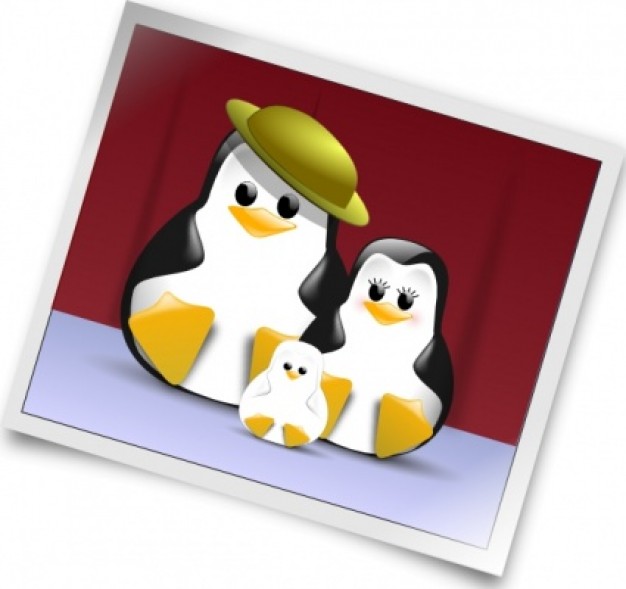 Happy Penguins Family Photo clip art | Download free Vector