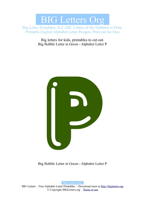 Printable Big Letter P Templates | Big Letters Org