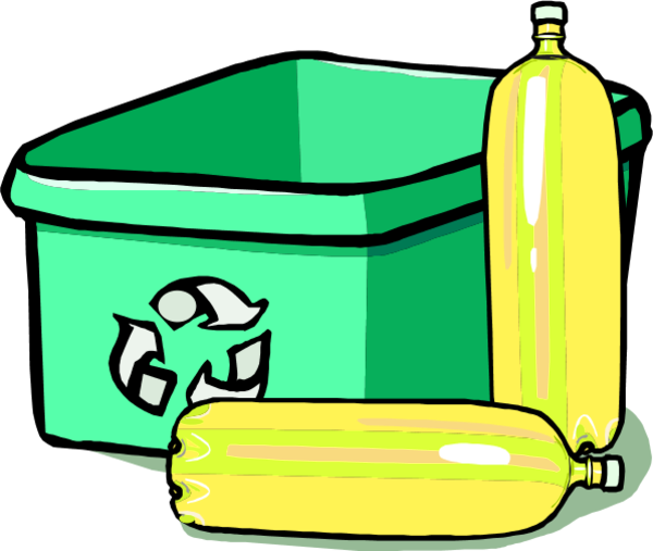 Recycling bin and bottles - vector Clip Art