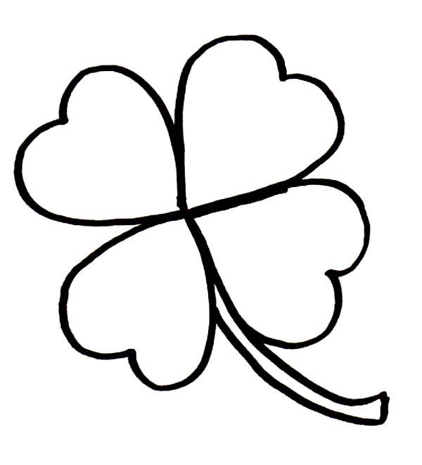 Four leaf clover black and white clipart