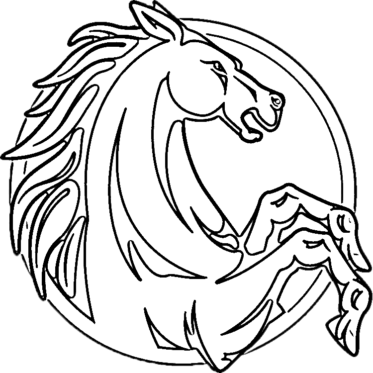Horse Head Rearing Up Coloring Page | Purple Kitty ...