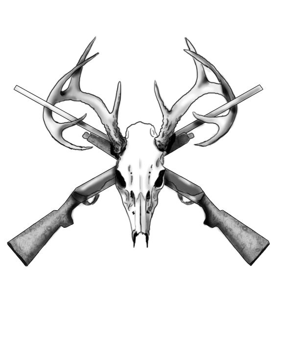 deer skull drawing