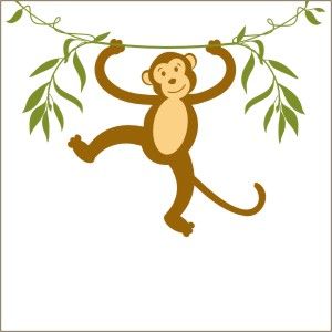 Monkey Swinging on a Vine Wall Decal | Vinyl Stencil-monkey ...