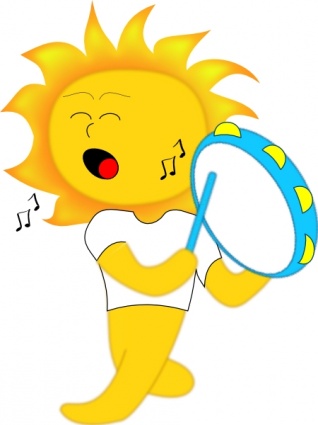 Sun Playing Drum clip art vector, free vector graphics