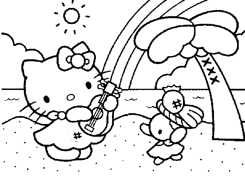 Hello Kitty Printable Coloring Pages | Hagio Graphic