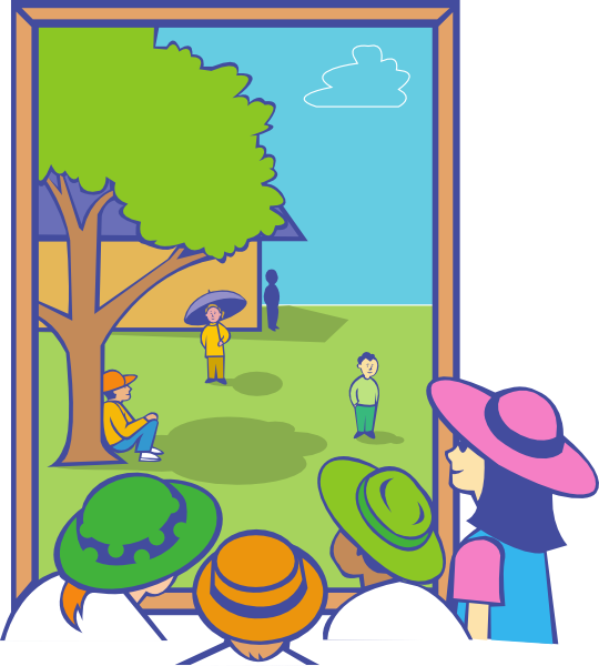 Kids Looking Out Window clip art Free Vector