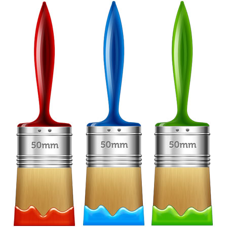 3 Colorful Paint Brushes PSD Download | Corrupted Development