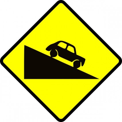 Caution Steep Hill clip art Vector clip art - Free vector for free ...