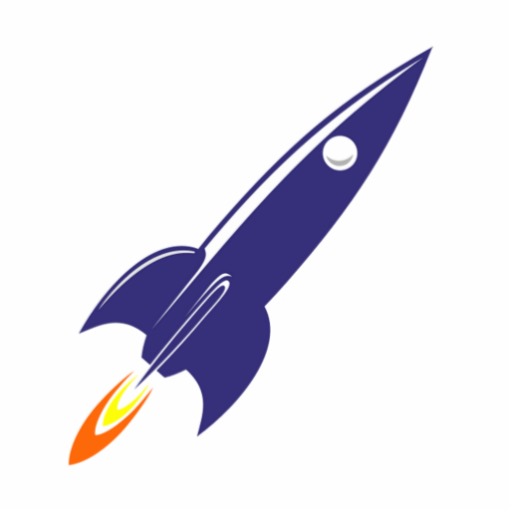Cartoon Space Rocket Cut Out from Zazzle.