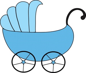 Pink Baby Carriage Clipart
