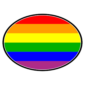 Gay Pride Flag Oval Car Magnet