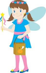 Halloween Costume Clipart Image - Little Girl Wearing A Fairy ...