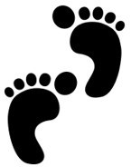 Feet Right Foot Left Foot Reusable Stencil 4 by ArtisticStencils