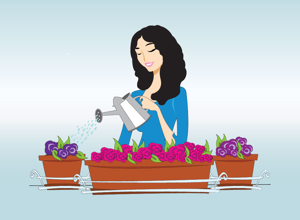 Girl Watering Plants Clipartwoman Watering Plants Xzp