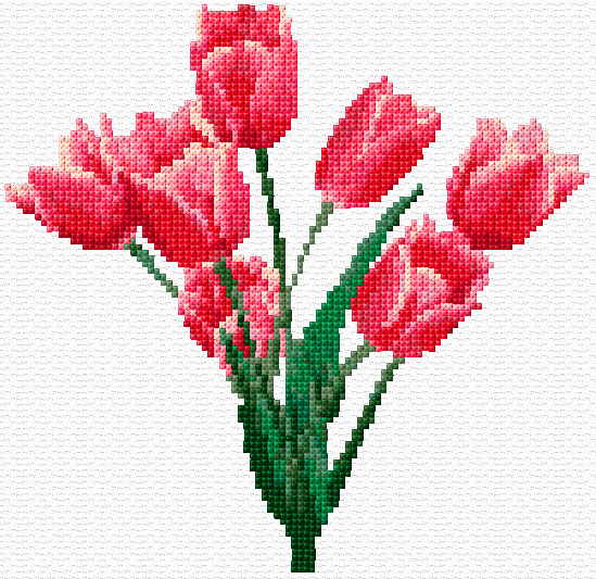 Tulips. Free cross stitch pattern | Better Cross Stitch