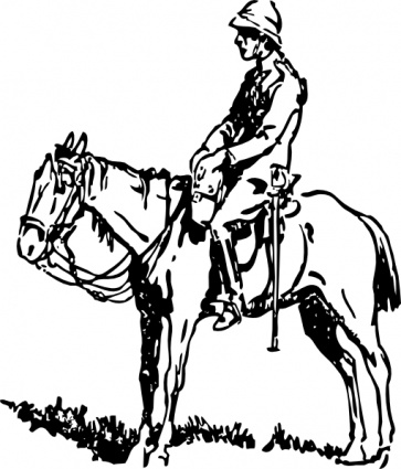 Jockey On Horse clip art vector, free vector graphics