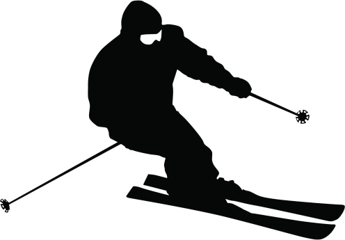 Silhouette Of A Skiers Clip Art, Vector Images & Illustrations ...