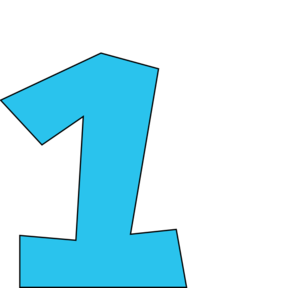 Blue number 1 clipart