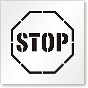 Amazon.com: Floor Stencil - Stop (inside stop sign graphic) , 24 ...