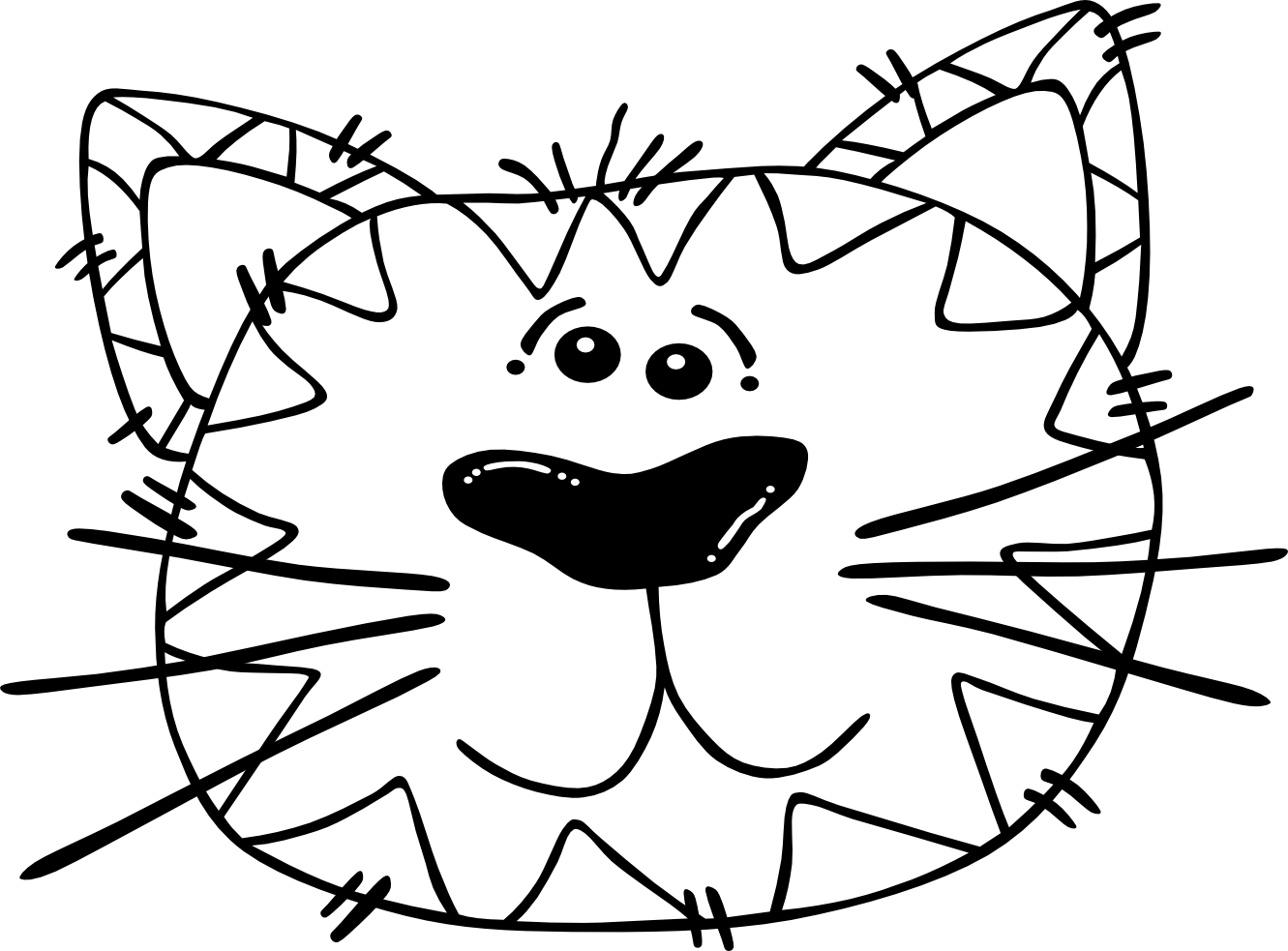 Cat face coloring page - Coloring Pages & Pictures - IMAGIXS
