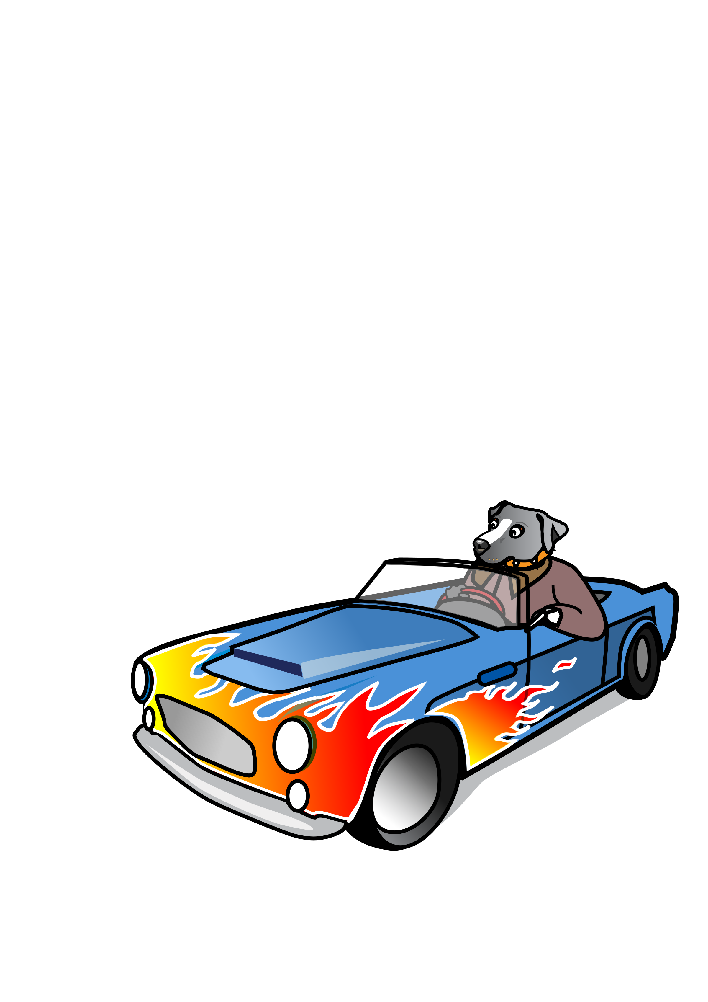 Clipart - Dog in Sports Car