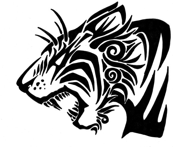 tribal tiger and dragon