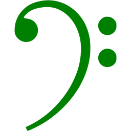 Green bass clef icon - Free green bass clef icons