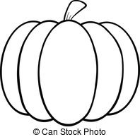Black and white clipart pumpkin