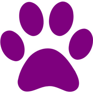 Colorful paw print clipart