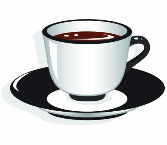 Tea Cup Black And White Clipart