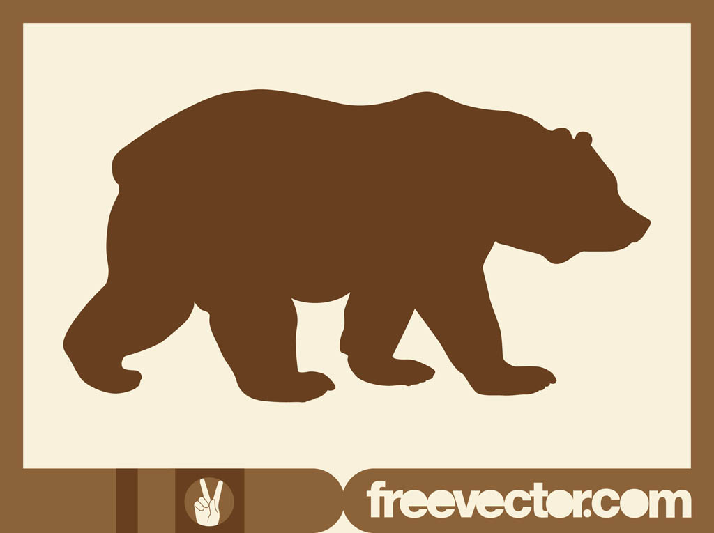 Walking Bear Silhouette Vector Art & Graphics | freevector.com